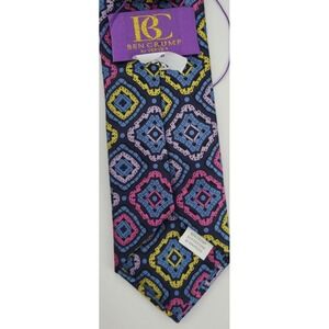 Verse 9 for Ben Crump Tie Necktie Blue Pink Yellow Purple Black Geometric NWT